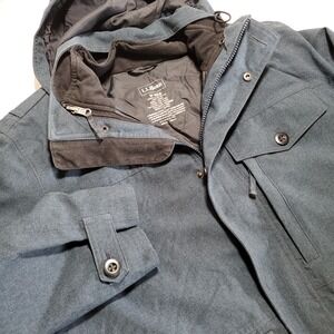 LL Bean Tek 3-in-1 All Season Parka Mens Medium Regular Waterproof Coat Blue